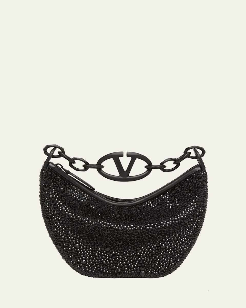 VLOGO Mini Moon Sequined Lambskin Top-Handle Bag
